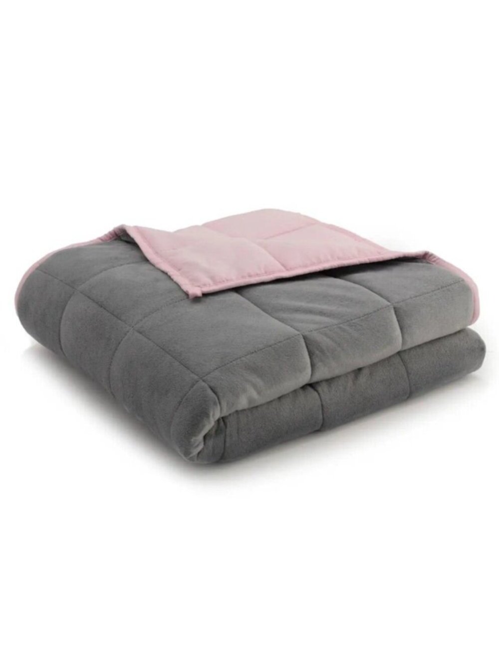 Ella Jayne Home 20lb Reversible Weighted Blanket Grey Microfiber Pink 48" x 72"